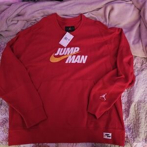Jordan Red Sweatshirt with White Logo